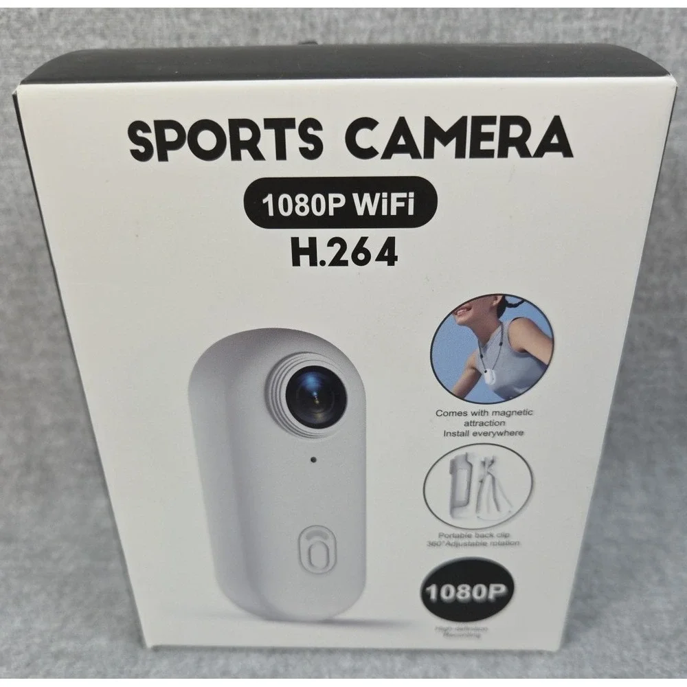 Sports Camera 1080P WiFi Black Portable Back Clip High Definition Recording NEW